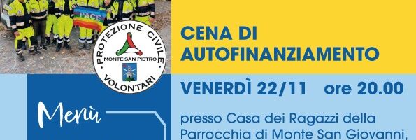 SAVE THE DATE! 22 NOVEMBRE 2024. Cena di autofinanziamento